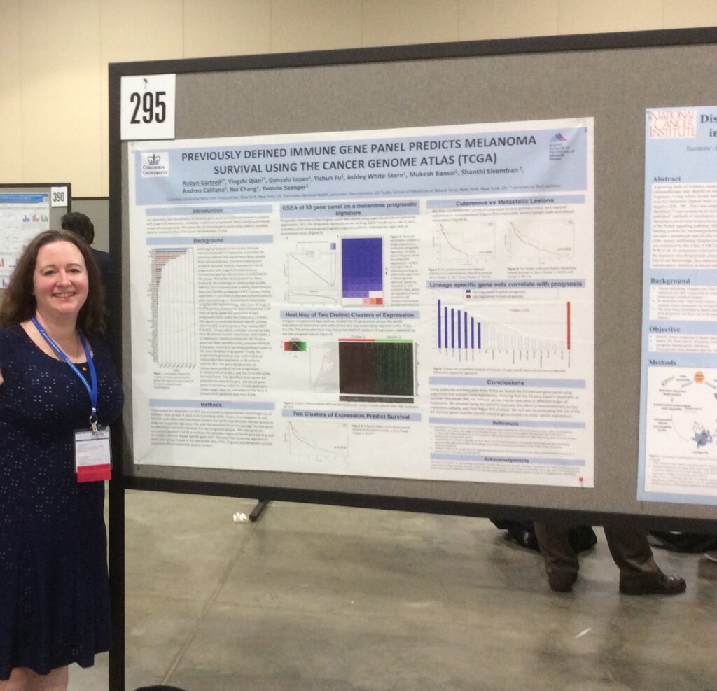 Dr. Robyn Gartrell with her poster at SITC.